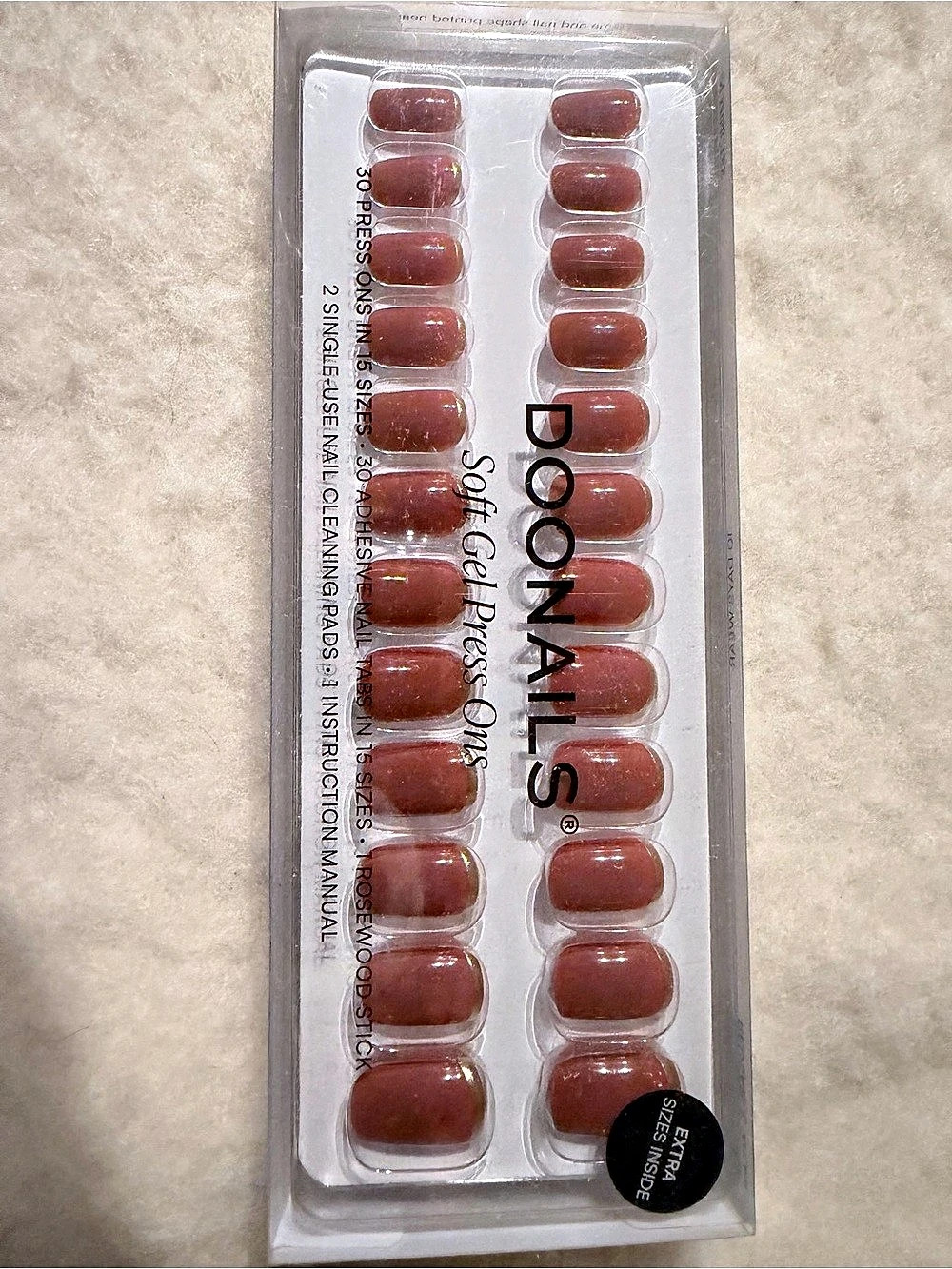 Doonails Cinnamon Extra Short Square Soft Gel Press Ons Brown